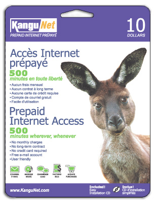 Canada Kangunet Prepaid Internet : 500 Minutes For $10