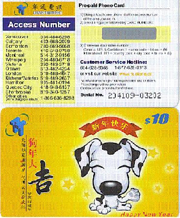 Canada Active Pre-paid Phone Cards, PPC, Long-distance Phone Card