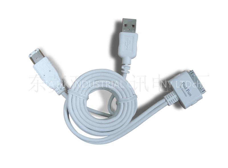 USB A TYPE+1394 6P MALE-IPOD 30P MALE
