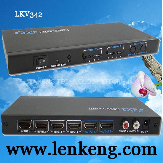 LKV342 4x2 HDMI Matrix Switch