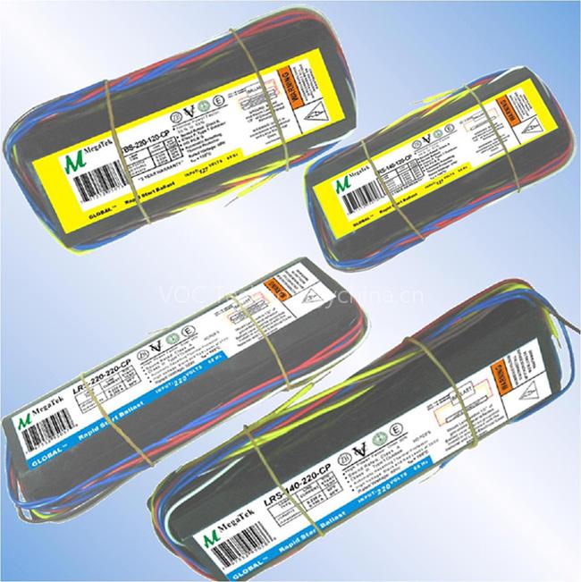 VOC rapid start magnetic ballast for fluorescent lighting