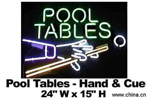 Pool table neon sign
