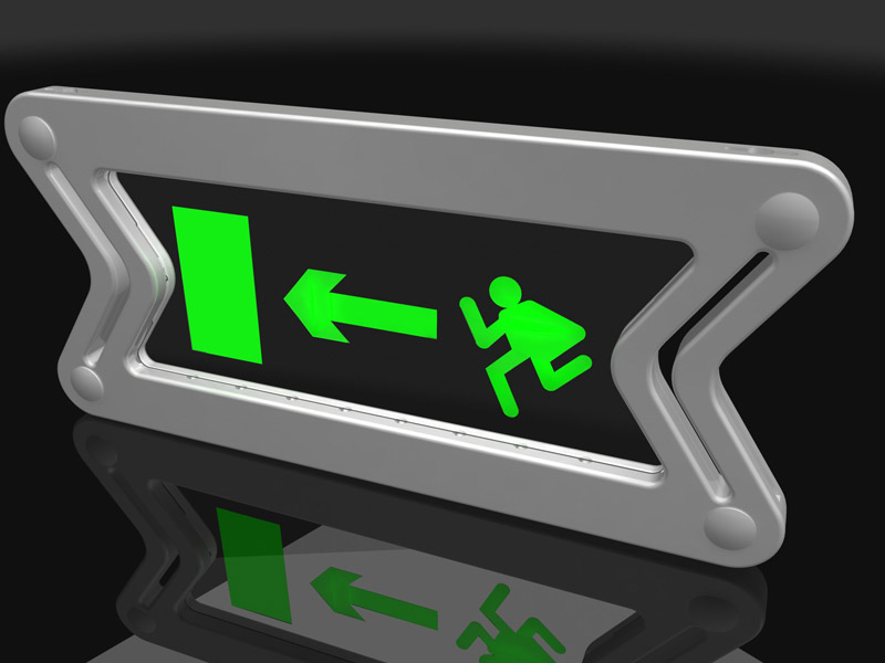 Romania Exit Sign With Leds