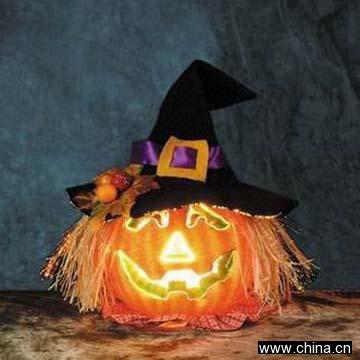 Fiber Optic Pumpkin with Hat