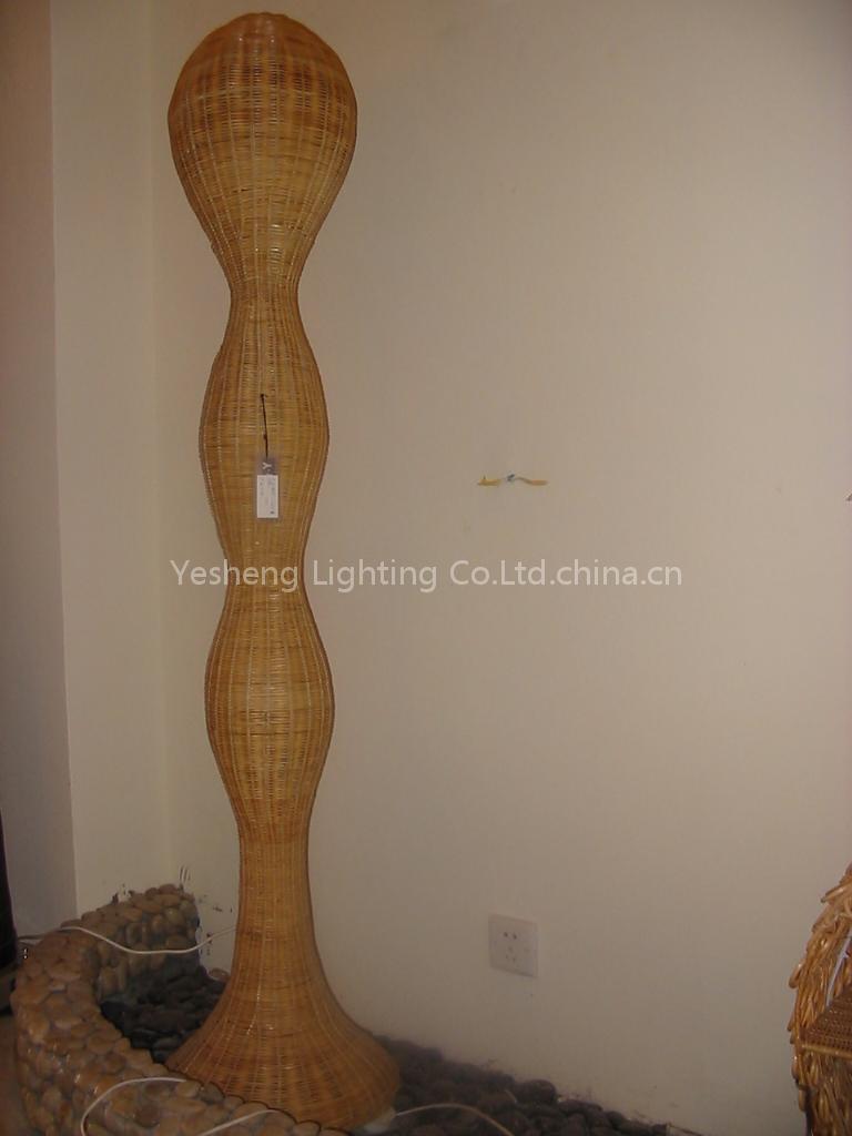 rattan floor lamp
