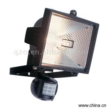 500W Halogen Floodlight w/10m x 180-deg PIR Sensor