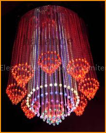 Optic fiber chandelier