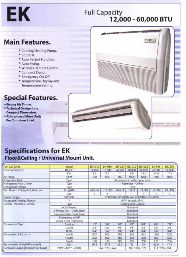 Thailand Fan Coil / Indoor Unit