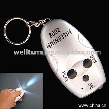 Mini Digital Recorder with Key Chain & Light
