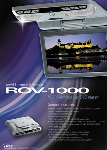South Korea Slimmest Overhead Car DVD Player