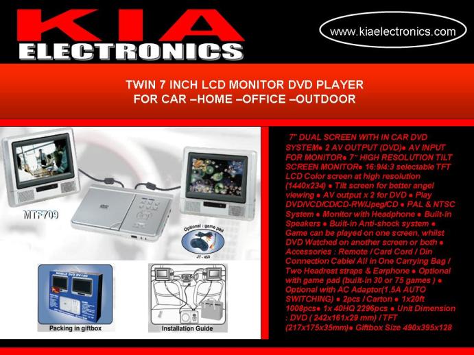 Malaysia DVD Player With 2 LCD TV For Home And Car Use