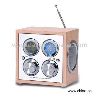 Wooden Radio with Clock