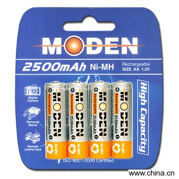 Rechargeable Ni-MH Battery - AA 2500mAh