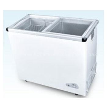 Glass sliding door freezers