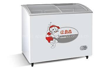 Curved glass door chest freezer / deep freezer