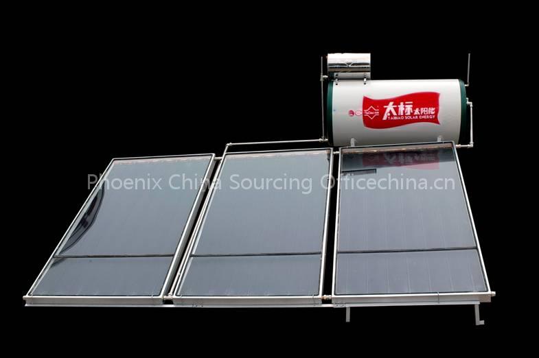 Flat panel solar water heater