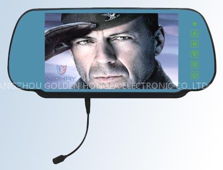 Car rearview mirror with BT
