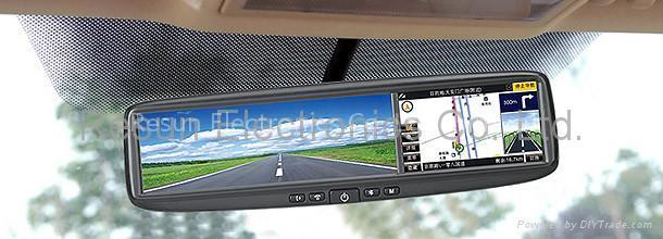 In Car 4.3 inch Rearview Mirror LCD Touch Screen GPS Bluetooth