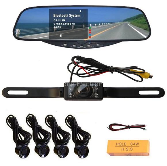 Car Bluetooth Reaview Mirror,Parking Sensor(BT728)