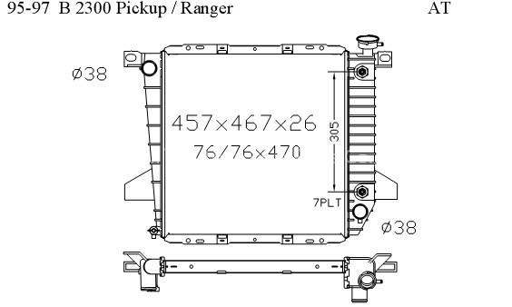 Auto radiator for Ford Ranger
