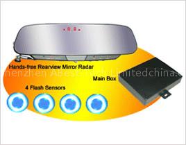 handsfree wireless rearview mirror parking sensor