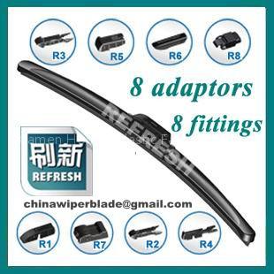 Multi-clips Flat Wiper Blades (8 adaptors)