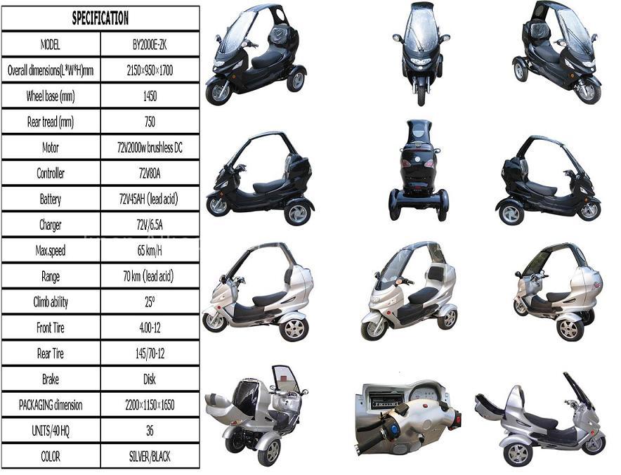 Electric three wheel scooter with CE
