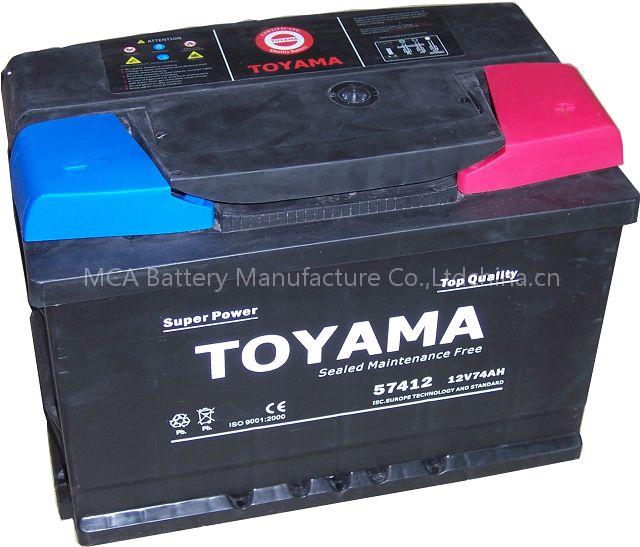 Maintenance Free Car Batteries -12V74AH