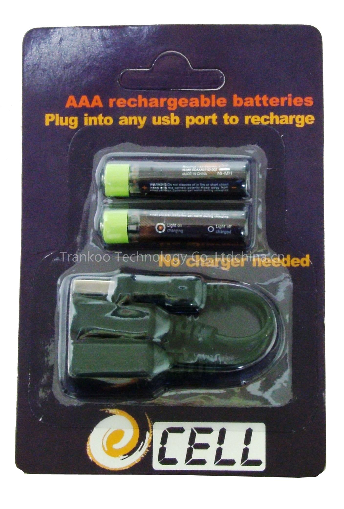 USB Rechargeable Battery AAA Size 550mAh