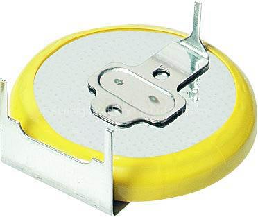 CR2032 lithium coin cell with tabbed pins