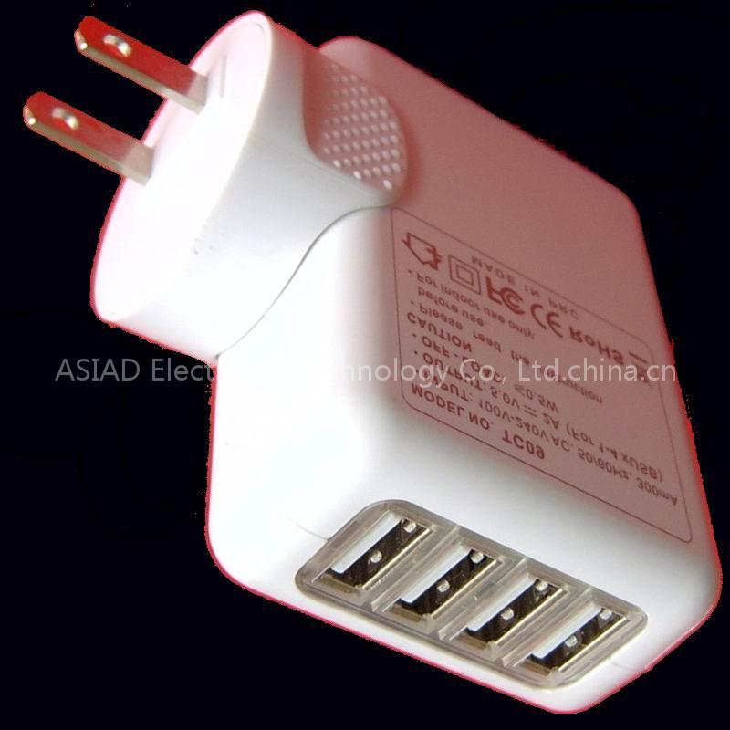USB Wall chargers,4-Port USB Travel charger,wall chargers,4-Ports USB Wall charger