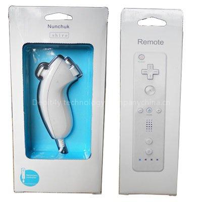 Remote Controller+Nunchuck Game Controller and Silicone Skin+Wrist Strap for wii