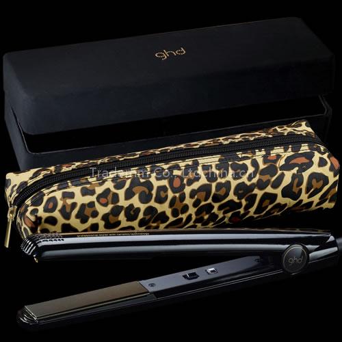 GHD RARE MK4 Leopard Style H Straightener Irons with Leopard bag, Plugs UK US AU EU