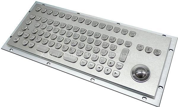 IP65 vandalproof stainless steel keyboard with tackball