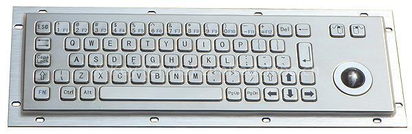 IP65 vandal proof industrial metal keyboard with trackball