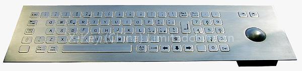 IP65 vandalproof metal keyboard with numeric keypad and trackball