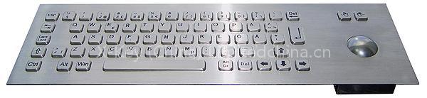 Water proof industrial metal keyboard with trackball
