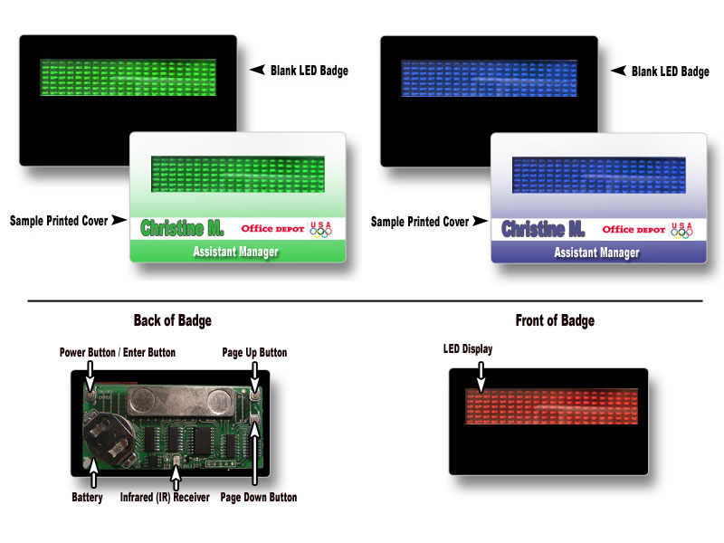United States Blaster Badges - Digital Scrolling Led Message Badge