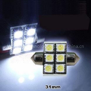 Car Interior Dome 6 SMD LED Bulb White Lamp 31mm 12V
