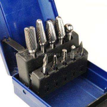 10pc Single Cut Burr Set in Plastic Box