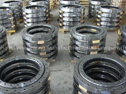 Double-row different diameter ball slew bearing, slewing ring, bearings , internal tooth slewing ( inner gear )