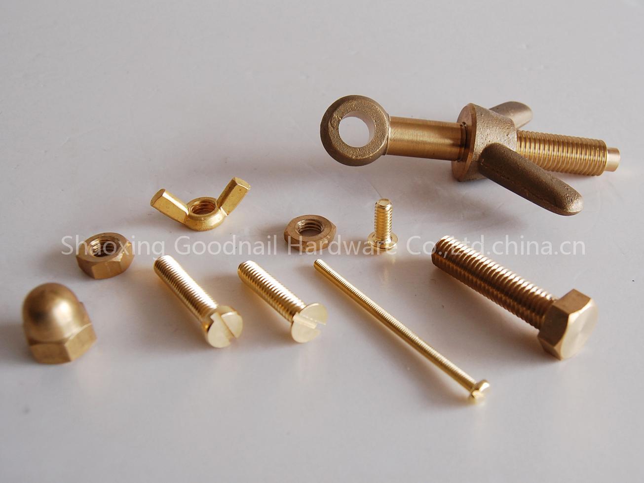 Brass bolt and nut