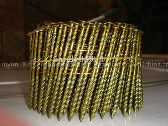 screw shank bright coil nail with wire steel