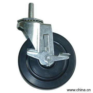 5" Caster with Rubber Thread Stem and Brake