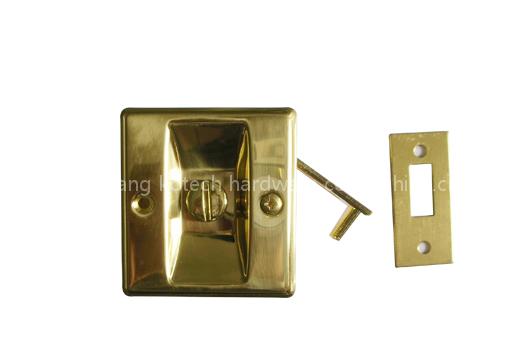 sliding door hardware-polished brass