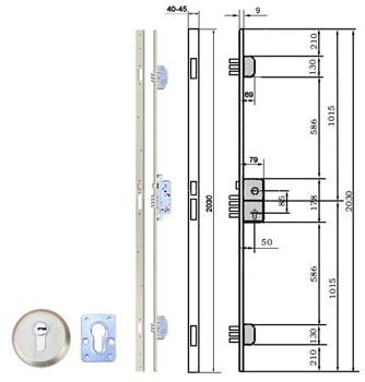 European Profile Mortise Long Lock (Multi Point Lock)