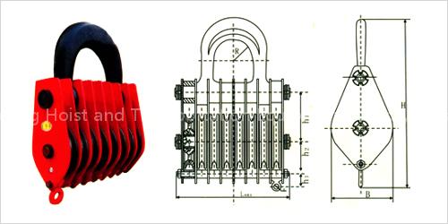 8-wheel block with closed rings