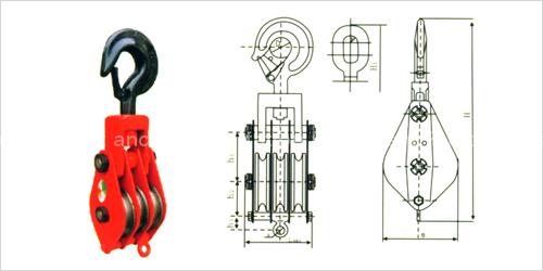 3-wheel block with open lifting bug
