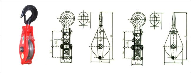 single pulley block with open lifting bug