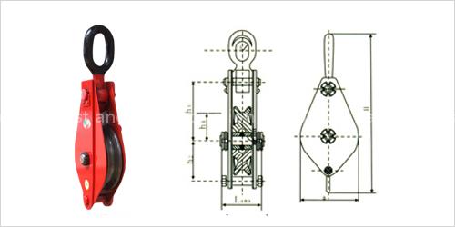 single pulley block with closed rings